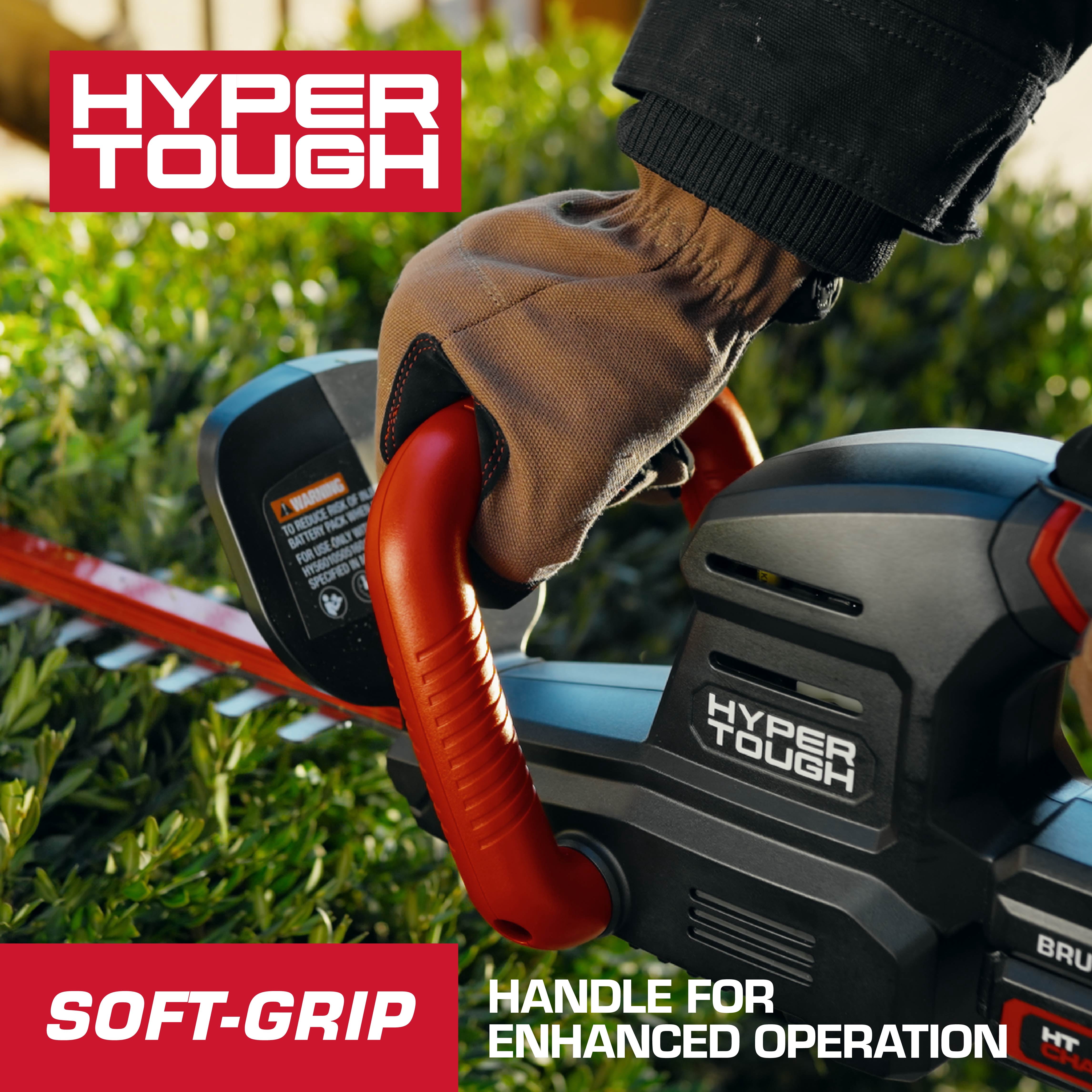 Hyper Tough 22" 20V Brushless Cordless Hedge Trimmer with 20V Max 2.0Ah Battery and Charging Cable