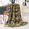 thumbnail image 2 of Green Chicken Sunflower Pattern Blanket,Comfortable Soft Lamb Wool Throw Blanket,All Season,Warm Lightweight Blankets for Sofa Bed Couch Living Room Chair,40"x50", 2 of 4