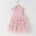 thumbnail image 4 of Zanarzt Baby Tutu Dress Toddler Girls Birthday Princess Dress Ruffle Sleeve Cake Smash Photo Shoot Outfit Pink,2-3 Years, 4 of 5