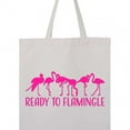 thumbnail image 4 of Inktastic Ready to Flamingle- Pink Flock of Flamingos Tote Bag, 4 of 4
