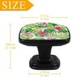 thumbnail image 3 of 4 Pcs Cabinet Handle Drawer Pulls Tropical Plants Knobs with Screws Square Furniture Office Cabinet Knob Decoration, 3 of 5