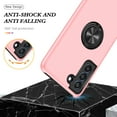 thumbnail image 5 of AIOVETEAB for Samsung Galaxy S21 Case,Silky Soft Touch Heavy Duty Protective Cover with Ring Holder Kickstand Magnetic Phone Case for Samsung Galaxy S21 (Pink), 5 of 7