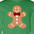 thumbnail image 4 of Inktastic Cute Gingerbread Man with Red Plaid Bowtie Long Sleeve T-Shirt, 4 of 5