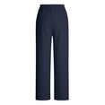 thumbnail image 5 of Levmjia Womens Pants High Waisted Wide Leg Linen Loose Casual with Pockets Elastic Waistband Solid Color Trousers Home Travel Daily Wear Summer, 5 of 8