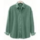 thumbnail image 4 of pstuiky Camisas para hombre de manga larga, Camisa informal de pana de color liso con cuello abotonado y manga larga para hombre tops de invierno para hombre xxxxxl, 4 of 7