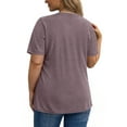 thumbnail image 5 of Fantaslook Women Plus Size Tops Pleated Crewneck Short Sleeve Shirts Casual Summer Tops, 5 of 10