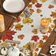 thumbnail image 3 of Smile Maple Leaves Fall Table Runner, Seasonal Autumn Kitchen Dining Table Decoration for Home Party Decor 13x72 Inch, 3 of 7