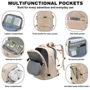 Backpacks for Adults- Large Travel Backpack, Flight Approved Carry-on Luggage, Personal Item Travel Bag Fits 15.6 Laptop Mochila ,Beige
