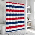 thumbnail image 6 of Red Blue Striped Bathroom Shower Curtains with 12 Hooks Polyester Waterproof Shower Curtain for Stalls and Bathtubs Modern Minimalist Coastal Nautical Stripe Decorative Bathroom Curtain 72x78 Inches, 6 of 9