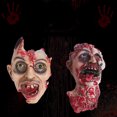 thumbnail image 3 of Horror vampiro adulto cabeza de zombi infectada disfraz de fiesta de miedo adorno de cabeza de cadáver gritando con cuello para decoración de fiesta de Halloween, 3 of 3
