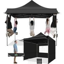 SANOPY 10x10 FT Pop Up Canopy Tent with Awning,Heavy Duty Canopy UPF 50  All Season Wind Waterproof Commercial Outdoor Street Vendors Party Tents for Parties Canopy with Carry Bag