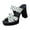 White, variant on White Women'S Polka Dot Canvas Platform Slides Comfortable Summer Height Increasing Plus Size Slip On Shoes