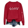 thumbnail image 4 of Huaizzzy Chandails en Molleton Oversize pour Femmes Manches Longues Col Rond Imprimé Lettres Légers Amples Blouse Haut à Capuche Chandails Chauds d'Automne pour Femmes Veste de Survêtement Grande Légère pour Femmes, 4 of 7
