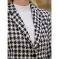 thumbnail image 4 of DARING DIVA Women's Tweed Tartan Blazer Fall Winter Business Casual Plaid Jacket M Black, 4 of 6