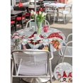 thumbnail image 4 of Outdoor Tablecloth with Umbrella Hole and Zipper, Grey Red Christmas Round Table Cloth 60 Inch Waterproof Tablecloth, Gnomes Xmas Tree Snowflake Gifts Birds Picnic Table Cover for Patio Camping, 4 of 7