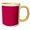 Yellow/White, variant on 3drose, Print of Bluish Scarlet, 11oz Two-tone Blue Mug