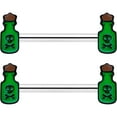 thumbnail image 2 of Body Candy 14G Womens Piercing 316L Steel 2Pc Glow in the Dark Poison Bottles Nipple Ring Set 9/16, 2 of 8