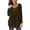 Coffee, variant on Lolmot Womens Casual Round Neck Button Tops Mid-length Long Sleeve Flowy Tunic Blouses Hide Belly T-Shirts Comfy Solid Color Plus Size Spring Summer Fall Tops
