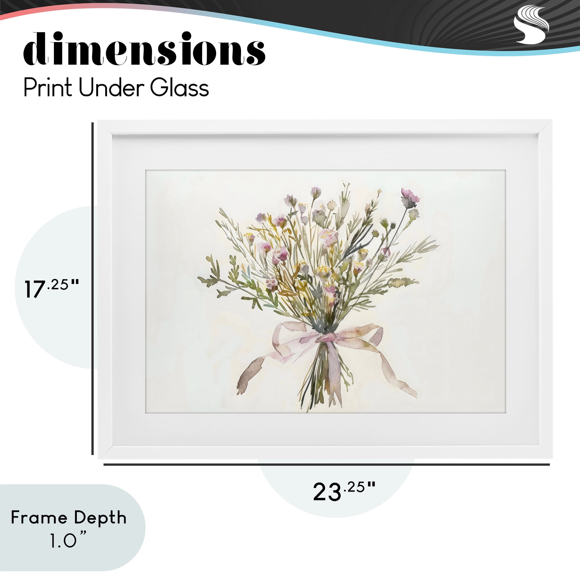 Stupell Industries Bouquet of Spring Wildflowers White Framed Print Under Glass, design by Creative Studio
