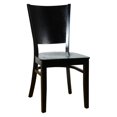 thumbnail image 1 of Chaise Hendrix en Noir avec Assise en Bois (Lot de 2), 1 of 1