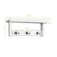 thumbnail image 2 of Gymax Entryway Hanging Wood Coat Rack Wall Mounted Upper Shelf w/ 3 Double Hooks White, 2 of 10