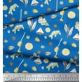 thumbnail image 3 of Soimoi Blue Rayon Fabric Star Anise,Lemon & Garlic Vegetable Print Sewing Fabric Yard 56 Inch Wide, 3 of 3