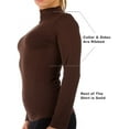 thumbnail image 5 of Women Long Sleeve Mock Neck Shirt Seamless Stretch Turtleneck Top Slim Fitted M-XL Plus Size, 5 of 6