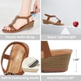 thumbnail image 5 of Ablanczoom Womens Wedge Platform Sandals: Soft Cushion Rhinestone Floral 1.98 Low Heel Sandals Women Dressy Beach Shoes, 5 of 8