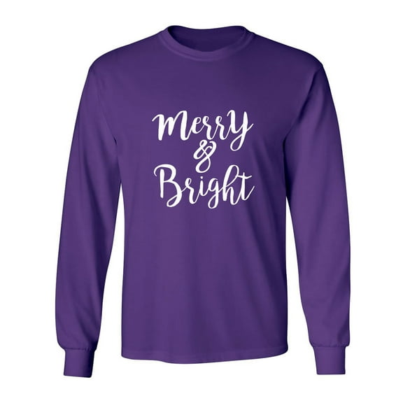 Merry & Bright Adult Long Sleeve T-shirt