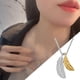 thumbnail image 2 of Collar de jersey, collar de plumas, colgante para mujer, cadena para clavícula, 2 of 8