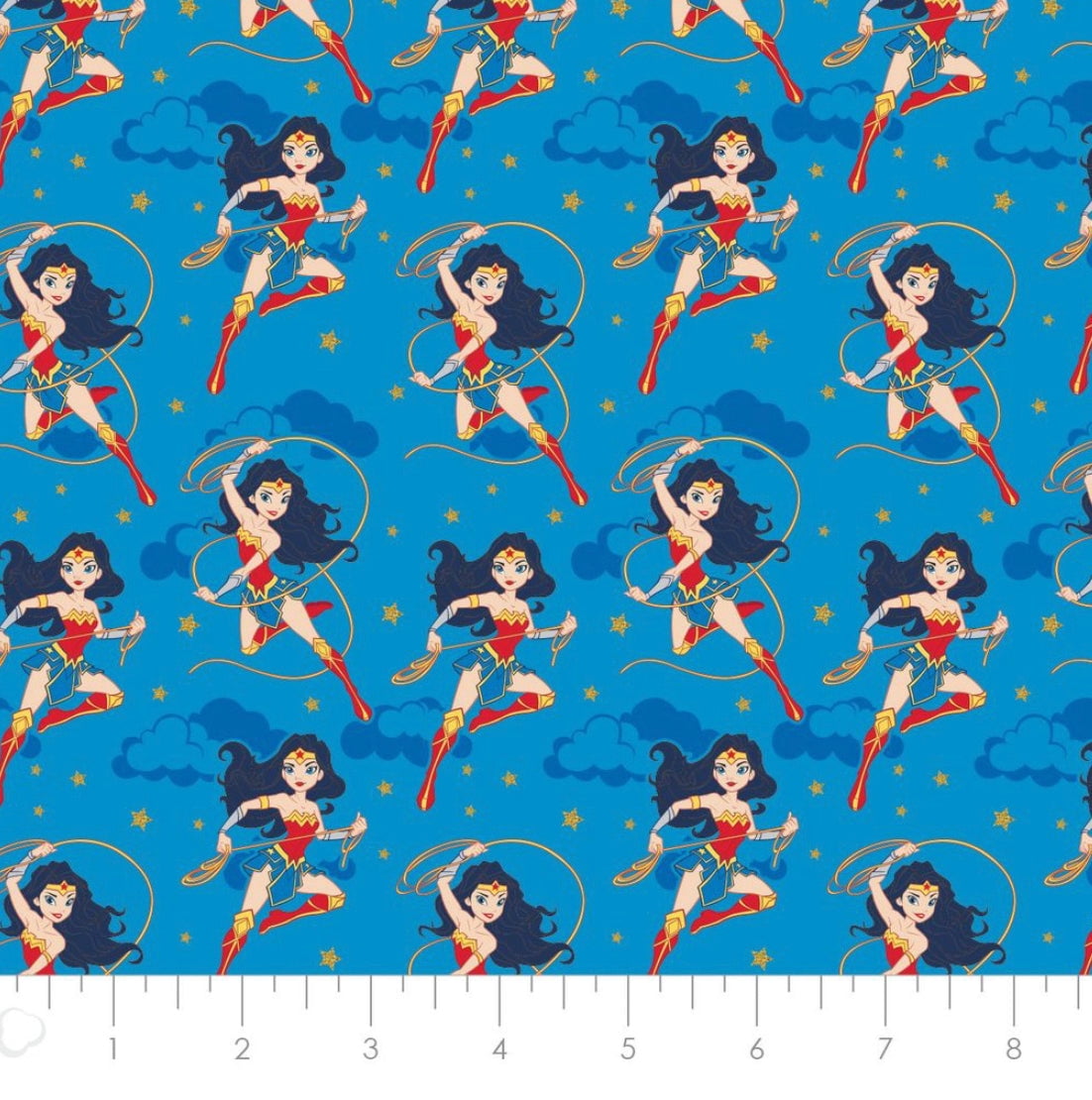 Eugene Textiles Premium Crafted Licensed Wonder Women 100% quilting Cotton 18" x 21" Precut Fat Quarter Multi color