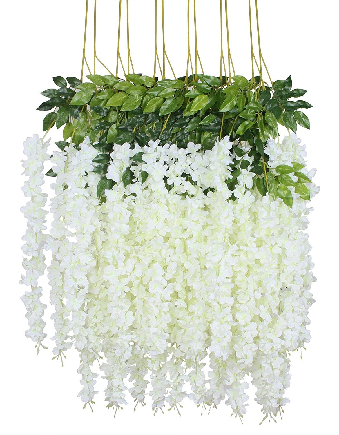 Details about   10Pcs Artificial Fake Flowers Wisteria Vine Ratta Hanging Garlands Wedding Decor 