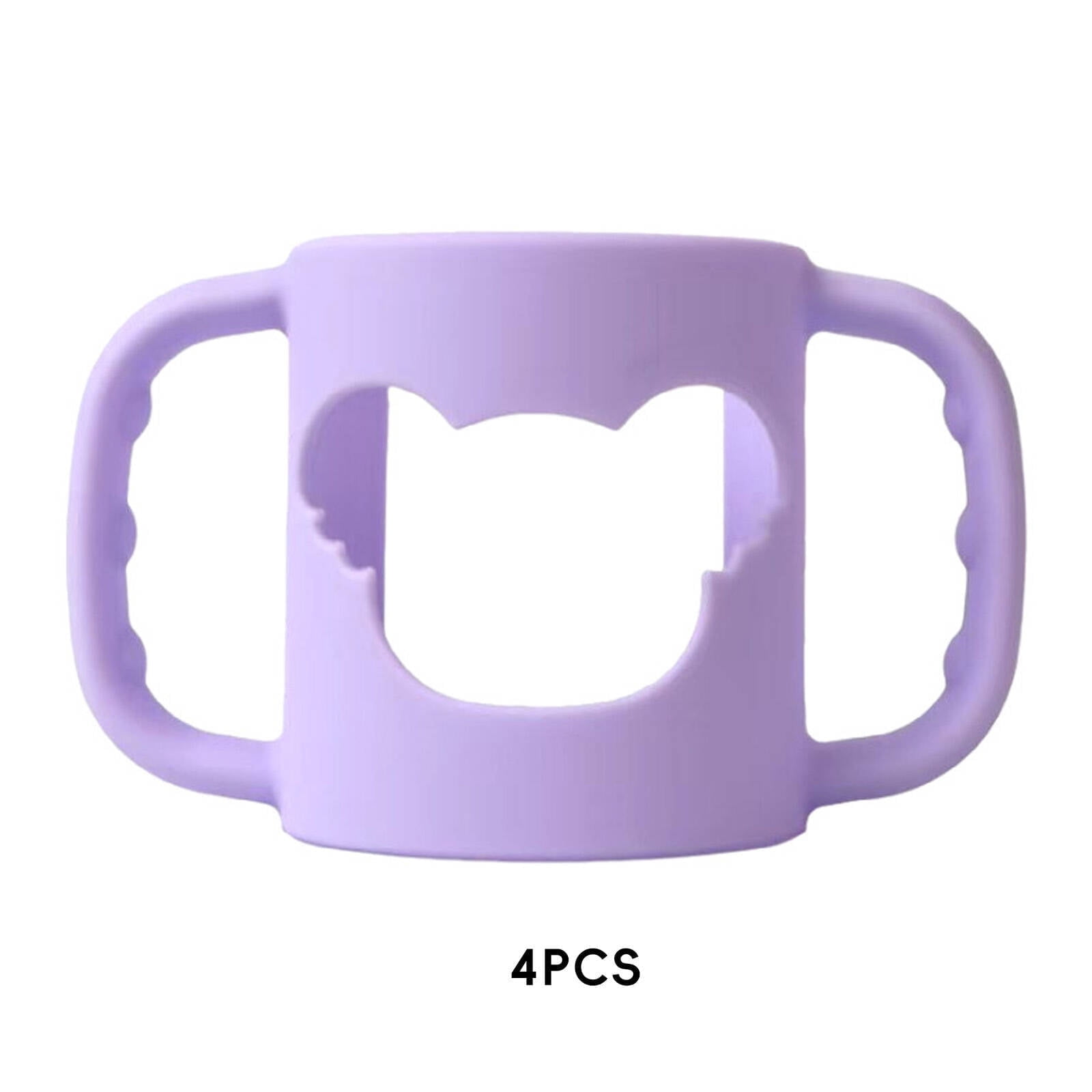 XIRQI 4 Pcs Baby Bottle Handles, Universal Silicone Milk Bottle Grip Support, Cute Purple Koala Infant Feeding Accessory