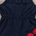 thumbnail image 4 of Fashion Little Girls Rose Print Sleeveless Strap Flowers Romper One Piece Jumpsuit Outfits, 4 of 6