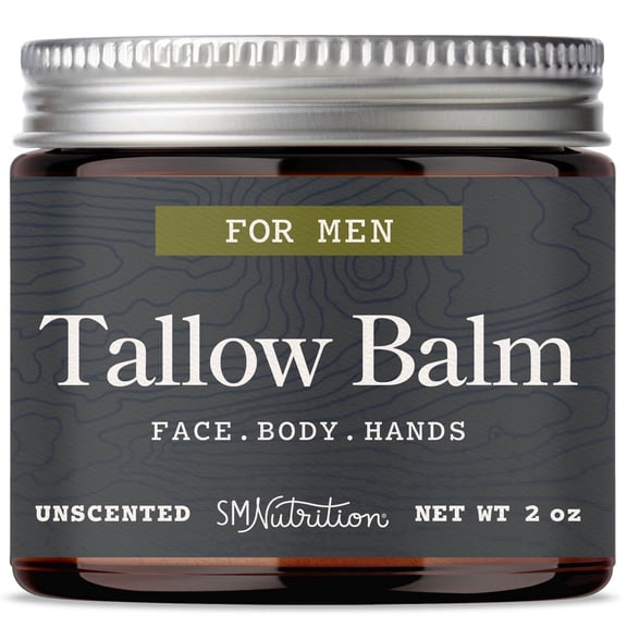 Beef Tallow Balm for Men | Face & Body | Men’s Beef Tallow for Skin Health & Barrier Support | Grass-Fed & Cruelty-Free | 2 oz