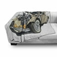 thumbnail image 3 of Cars Soft Flannel Fleece Throw Blanket, Vintage Vehicle Design Retro Car Hand Drawn Digital Classical Automobile Print, Cozy Plush for Indoor and Outdoor Use, 70" x 90", Eggshell Grey, by Ambesonne, 3 of 6