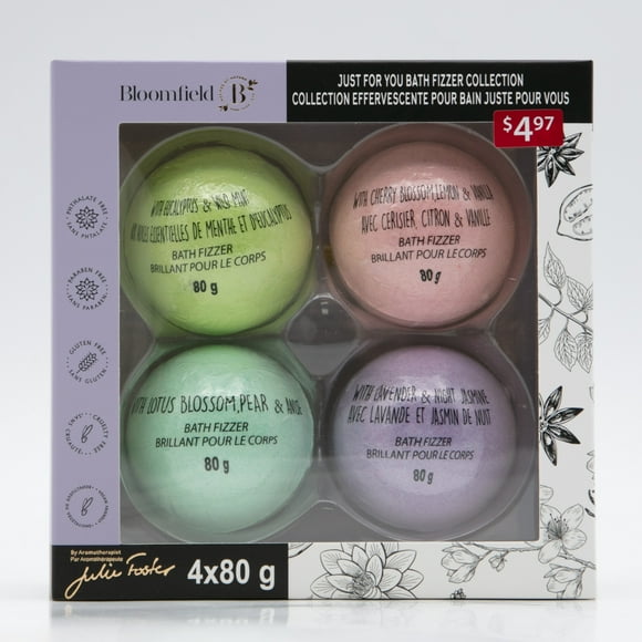 Bloomfield Just For You Bath Fizzer Collection, 4 Piece, Adult