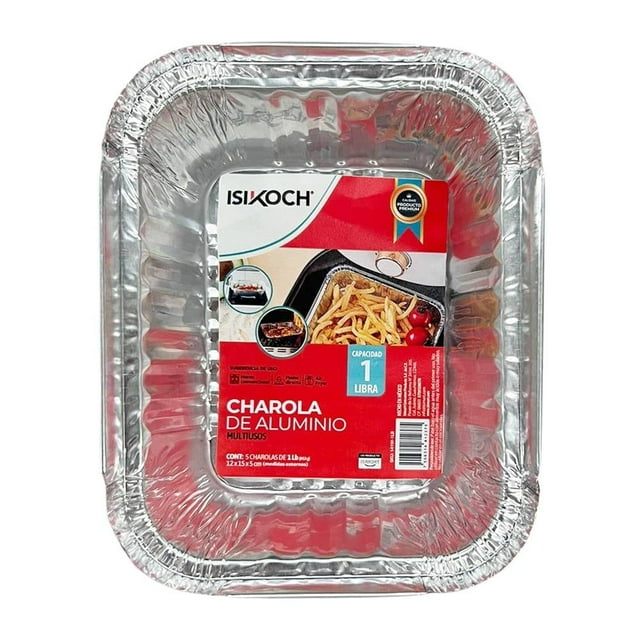 Charola de aluminio Isikoch 1 lb 5 piezas