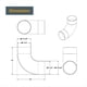 thumbnail image 2 of Codo de 90 Grados de 4 Pulgadas - Conector de Colector de Polvo en Ángulo Recto de Plástico ABS, 2 of 7
