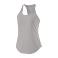 thumbnail image 5 of Nestiefly Women Ribbed Workout Crop Tops with Built in Bra Seamless Yoga Racerback Tank Top Tight Fit Gray M, 5 of 6