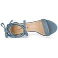 thumbnail image 4 of BLISSFUL STEP Women's Open Toe Lace Up Chunky High Heels Sandals Haze Blue (Size 9), 4 of 6