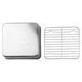 thumbnail image 3 of Molde para Hornear de Acero Inoxidable para Asar Pavo con Rejilla de Enfriamiento para la Cocina BBQ Pastel, 3 of 11