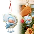 thumbnail image 2 of MOQIN Personalized Baby's First Christmas Ornament 2025 with Hug Design and Moon Theme – Blue 1st Christmas Baby Ornament for Boys, Ideal Holiday Keepsake and Gift, 2 of 9