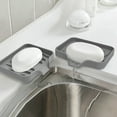 thumbnail image 4 of LYCAQL 2PCS Kitchen Sink Soap Sponge Tray Self Draining Silicone Soap Holder for Bathroom Caddy Organizer for Dish Soap Bottle,Soap Dispenser 4.7"*4", 4 of 5