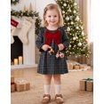thumbnail image 3 of Yaoqi 18 Months Infant Baby Girl Dress 24 Months Girls Christmas Clothing Ruffle Long Sleeves Plaid A-line Dress Bowknot One-piece Clothes Green, 3 of 6