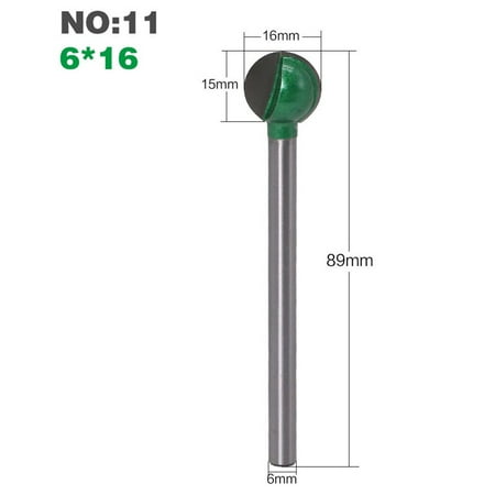 

RANMEI 3 6mm Shank Ball Round Carving Bit Router Bit Woodworking Engraving for Wood MDF