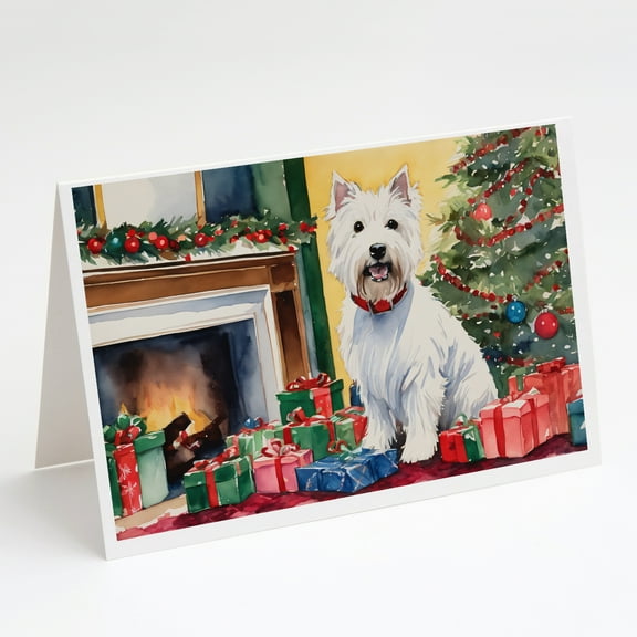 Westie Cozy Christmas Greeting Cards Pack of 8 7 in x 5 in