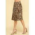 thumbnail image 3 of Made by Johnny Women's Lightweight Fold Over Flared Midi Skirt L LEOPARD, 3 of 7