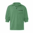 thumbnail image 4 of Men's Polo Shirts Long Sleeve Chest Pocket Collared Golf Shirts Men's Casual Shirts Business Casual Shirts Green L, 4 of 4