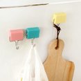 thumbnail image 5 of Needhep Over The Door Towel Racks For Bathroom Towel Sticky Clear Hooks Waterproof Steel Locking Bike Hook For Hanging Heavy Duty Stainless Wall Hook For Towel, For Kitchenware (Yellow), 5 of 8